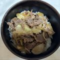 柴犬のお顔☆'s cooksnap of when they made 一流店に学ぶ☆ ワンランク上の牛丼♪.