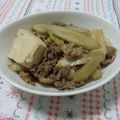 升田さん's cooksnap of when they made ごぼう入り牛肉豆腐.