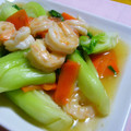 mikkusan's cooksnap of when they made 青梗菜と海老のあっさり炒め煮.