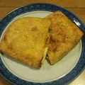 mayu_fu's cooksnap of when they made 油揚げのニラキムチーズはさみ焼き.