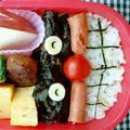 佳穂ママ's cooksnap of when they made キャラ弁☆バイキンマン のり弁簡単♪.