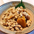 平井婦人's cooksnap of when they made 南瓜と蓮根のそぼろ煮～酢と胡麻で.
