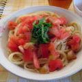 kinmaru's cooksnap of when they made トマトとシソのバター醤油パスタ.