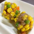 KiiroMoMo's cooksnap of when they made コーン蒸し肉だんご.