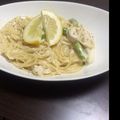 すけぴん's cooksnap of when they made 蒸鶏とアスパラのレモンクリームパスタ♡*.