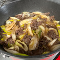 jun©'s cooksnap of when they made 牛肉と長ネギ炒め（味はすき焼き風）.
