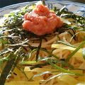シフォンまい's cooksnap of when they made たくあんポリポリ☆明太子パスタ.