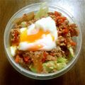 naoko”19's cooksnap of when they made 安い☆簡単★温玉のせキャベツそぼろ丼♬.