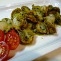 kurukurumin's cooksnap of when they made ベビーホタテのジェノベーゼソース和え.