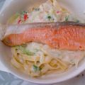hirahirann's cooksnap of when they made スモークサーモンのクリームパスタ.