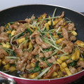 ちょびィ〜☆'s cooksnap of when they made 水菜とさつまいもと豚肉の炒め物～♪♪.