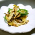 putimiko's cooksnap of when they made 茄子バター（舞茸・オクラ・ベーコン）入り.