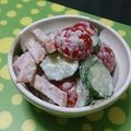 くみちょ～～'s cooksnap of when they made 胡瓜とミニトマトのゴママヨサラダ.