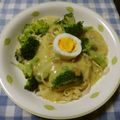 りこまこせいやのパパ's cooksnap of when they made ブロッコリーとベーコン・温泉卵のパスタ❤.