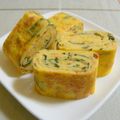 nasubeam's cooksnap of when they made ごま油香る✿たらこと大葉の卵焼き.