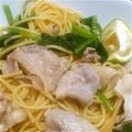 mamikoms's cooksnap of when they made 小松菜と豚肉の冷製パスタ☆柚子胡椒味.