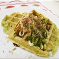 ブンショウ's cooksnap of when they made ニラたっぷり！ふわふワッフルお好み焼き.