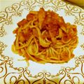 hiromukku's cooksnap of when they made トマトソースとベーコンのパスタ.