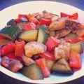 10orsax's cooksnap of when they made 鶏肉とパプリカ・キュウリでつやてり炒め.