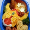 モリちゃん0408's cooksnap of when they made 仮面ライダーバロン☆キャラ弁.
