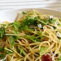いーにく's cooksnap of when they made シラスと水菜のさっぱり和風パスタ♬.