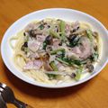 なおちゃん☆'s cooksnap of when they made カルボナーラ風スープスパゲッティ.