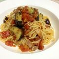 nuri0's cooksnap of when they made バジルたっぷりトマトとナスのスパゲティ.