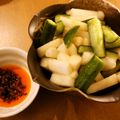 BiwacoJune's cooksnap of when they made 塩揉みだけ！大根ときゅうりのラー油もみ.