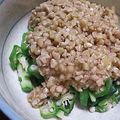 ユーロン's cooksnap of when they made 朝食に＊おくら納豆＊.