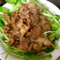 SOMIY's cooksnap of when they made 豚ばら肉のにんにく炒め・ベビーリーフのせ.
