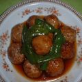 Jock's cooksnap of when they made ふんわり肉団子とピーマンの甘酢あんかけ.