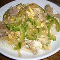 しみっちょ's cooksnap of when they made ゴーヤの卵とじをかけたそうめん.