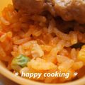 しおりのテーマ's cooksnap of when they made Wベジタブル☆チキンライス.
