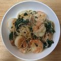 かおり♡♡♡'s cooksnap of when they made 海老とほうれん草の醤油マヨパスタ.