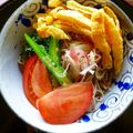 ハートキャンディ's cooksnap of when they made オクラとトマトのサラダ蕎麦☆夏のランチに.