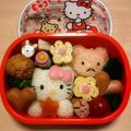 かっか～'s cooksnap of when they made キャラ弁 キティー＆クマの弁当.