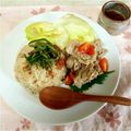 みさにゃん27's cooksnap of when they made 梅ご飯と蒸し豚のヘルシー丼バルサミコ風味.