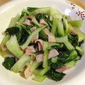 MachacoX's cooksnap of when they made ３分でできるベーコンとチンゲンサイ炒め.