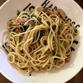 ナチュキチ♪'s cooksnap of when they made ほうれん草とベーコンとしめじのパスタ☆.