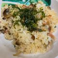 tqkq◌❁˚'s cooksnap of when they made 玉ねぎベーコンしめじ大葉の簡単和風ピラフ.