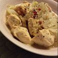 bunny111's cooksnap of when they made ☆塩バター味♪鶏もも肉と玉ねぎの蒸し煮.