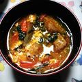 プチ7号's cooksnap of when they made 唐揚げ入りピリ辛スープ☆残り物リメイクに.
