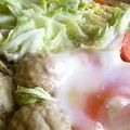 tazaki's cooksnap of when they made 土鍋で鶏肉団子と白菜の煮込みうどん.