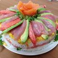 tomo347's cooksnap of when they made 特別な日のケーキ寿司！誕生日・記念日.
