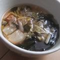 きらり流れ星's cooksnap of when they made *わかめと白菜のキムチスープ*.