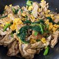 たくｍａｍ's cooksnap of when they made 豚とほうれん草と卵のオイスターソース炒め.