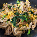 たくｍａｍ's cooksnap of when they made 豚とほうれん草と卵のオイスターソース炒め.