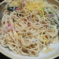 碧紗綾's cooksnap of when they made 大葉とかにかまの味噌バタースパゲッティ.