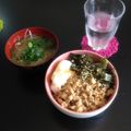 やまぼうしゆきこ's cooksnap of when they made おうち食堂☆温たま高菜とりそぼろ丼。.