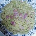 izumicchi's cooksnap of when they made 玉ねぎとベーコンの和風パスタ　バジル添え.